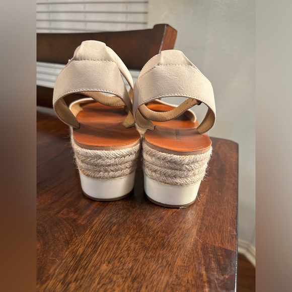 Lucky Brand Jeneka Lite Khaki Natural Espadrilles Platform Wedge Sandals - Picture 4 of 7